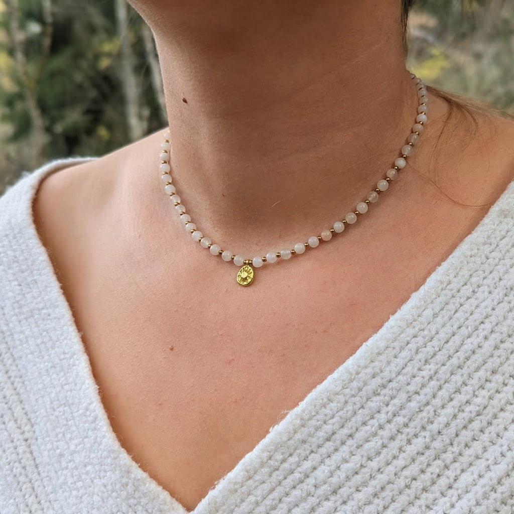 Collier Aventurine rose